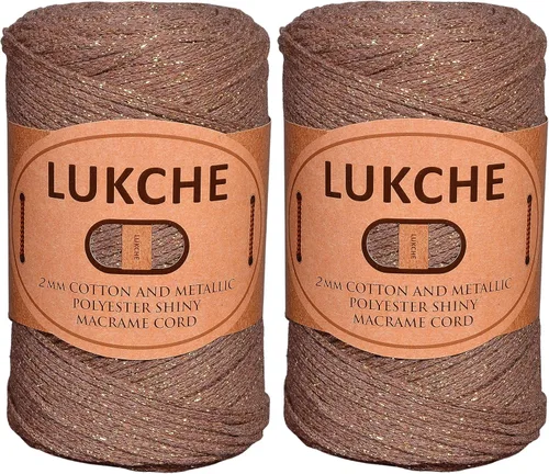 Miniatura 14 de Cordón de macramé de algodón brillante de 2 mm, 205 yardas, 8.80 oz, cordón de macramé para tejer para colgar en la pared, bolsos, porta plantas