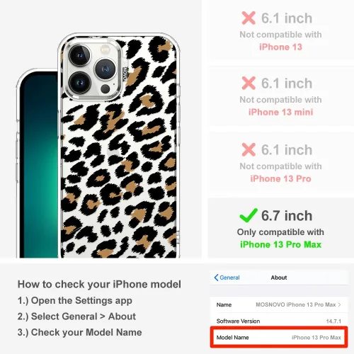 Miniatura 2 de MOSNOVO - Funda para iPhone 13 Pro Max, protección Buffertech de grado militar contra caídas (6.6 pies), antidesprendimiento, poliuretano