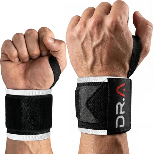 Dr. Arthritis Muñequeras de levantamiento de pesas con lazo para el pulgar, correas de muñeca resistentes para levantamiento de pesas, entrenamiento