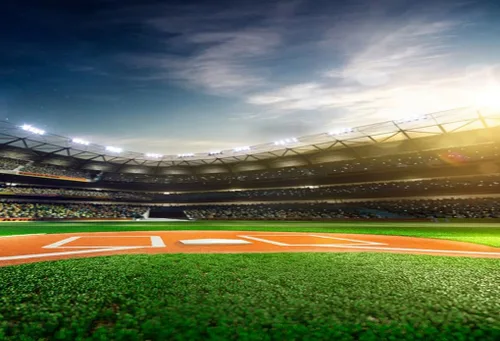 Miniatura 7 de AOFOTO Telón de fondo de béisbol de 3 x 5 pies, campo de béisbol, campo de fotografía, juego de campo de fútbol, juego de estadio, gradas