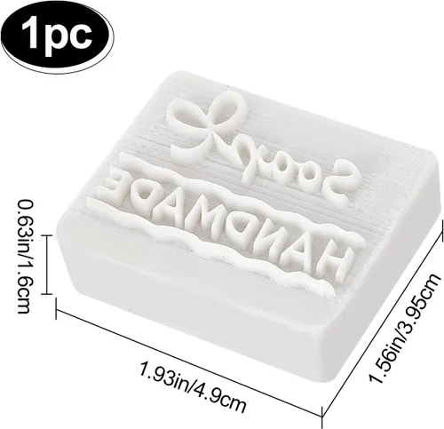 Miniatura 2 de CRASPIRE Sello de jabón hecho a mano de resina blanca con patrón de palabras, sello de jabón en relieve para galletas de arcilla, gomitas