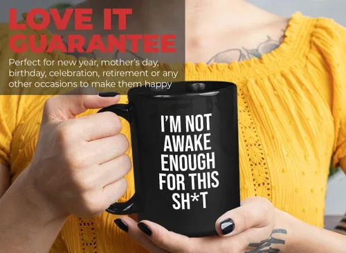 Miniatura 6 de Sleepy Coworkers - Taza de café de 15 onzas, color negro, con texto en inglés "I 'm not awake enough - Lazy Person Sleepy People Who Loves Doing