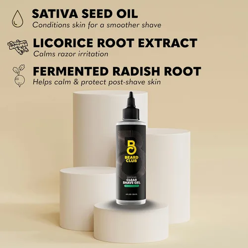 Miniatura 5 de Beard Club - Gel de afeitado prémium para hombres – Crema de afeitar hidratante para hombres para pieles sensibles – Aroma de cedro precisa y Gel