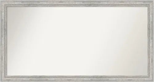 Miniatura 333 de Amanti Art Espejo de baño plateado para sobre fregadero, 23 x 23 pulgadas, espejo cuadrado plateado en ángulo, marco de madera moderno medio, se