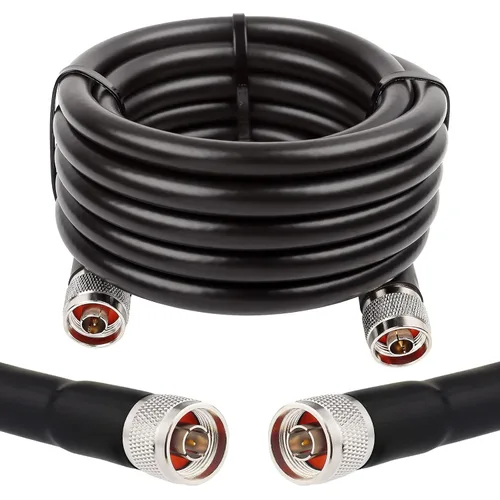 Miniatura 14 de XRDS -RF Cable de extensión coaxial macho N a N macho de 2 pies, baja pérdida KMR400 tipo N