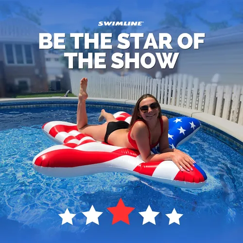 Miniatura 3 de Swimline Balsa inflable Americana Star Island para piscina 65 "x 69" Isla de Estados Unidos (Estrella)