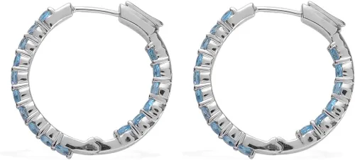 Miniatura 3 de Femme Luxe Pendientes de aro con piedras preciosas Inside-Out en plata, meses de piedra natal