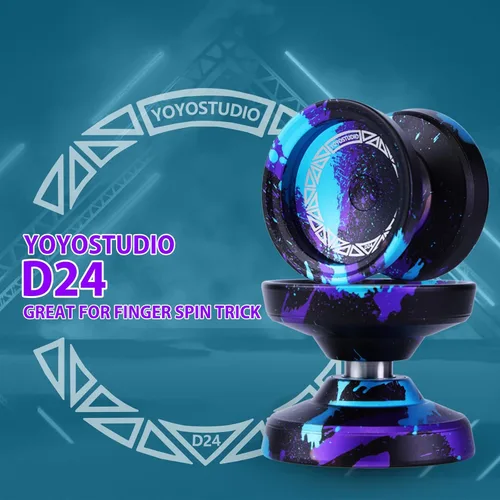 Miniatura 6 de YOYOSTUDIO D24 Yoyo profesional – Yoyo de metal sensible y no responde para trucos de giro de dedos, kit completo de accesorios con kit