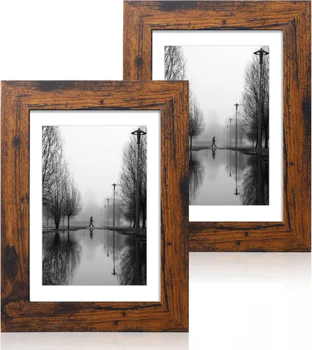 Miniatura 54 de iRahmen - Juego de 2 marcos de fotos de 4 x 6, marco de madera negro con cristal de alta definición, para mostrar fotografías de 3.5 x 5