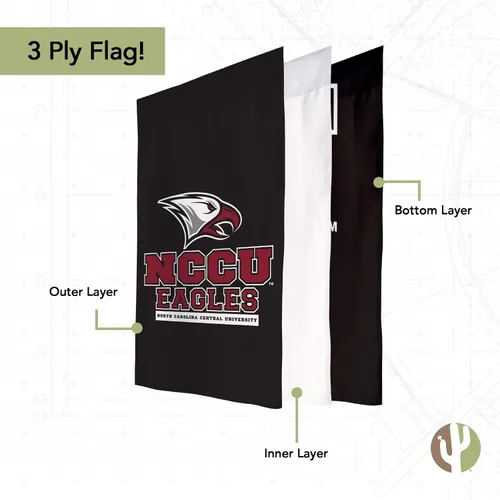 Miniatura 3 de Bandera de jardín de la Universidad Central de Carolina del Norte NCCU Eagles Banner 100% poliéster (diseño A)