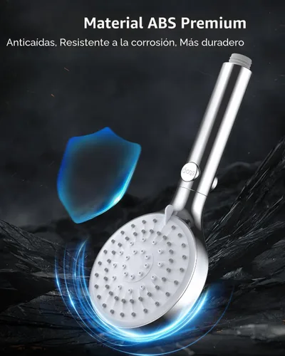 Miniatura 7 de Cabezal de ducha FASDUNT con mango, cabezal de ducha de mano de alta presión con manguera de acero inoxidable extra larga de 203 cm y soporte Cromo