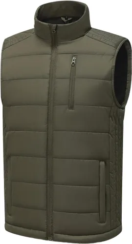 Msmsse Chalecos de invierno para hombre, con forro polar, acolchado, casual, sin mangas