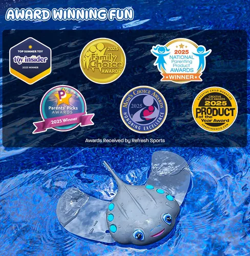 Miniatura 7 de Juguetes de Piscina para Niños: Juguete de Torpedo Raya de Piscina para Nadar - Juguete de Agua Autopropulsado que se Desliza Bajo el Agua - Los