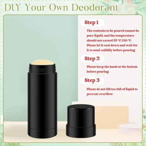 Miniatura 3 de Teenyyou 50 recipientes vacíos de desodorante de 2.0 fl oz/2 oz (2.0 fl oz/2 oz), botella de llenado de plástico, tubo de soporte para desodorante