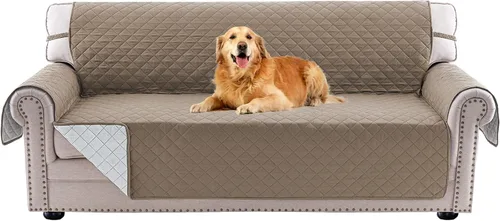 Miniatura 12 de PrinceDeco Funda de sofá para perros, lavable y reversible, apta para mascotas, resistente al agua, protector de muebles con correas elásticas