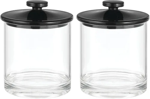Miniatura 8 de mDesign Pequeños y modernos botes organizadores de almacenamiento de boticario, recipientes acrílicos para baño, soporte de organización