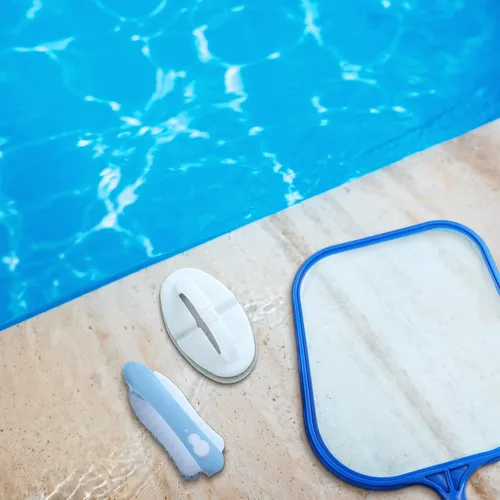 Miniatura 5 de Kit de 8 accesorios de limpieza de spa, kit de mantenimiento de piscinas pequeñas con red de espumadera, cepillo de fregado y cepillo de esponja