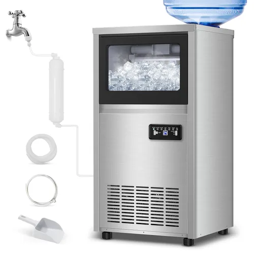 Miniatura 17 de Máquina de hielo Nugget para encimera 40 libras/día, contenedor de hielo de 10 libras, máquina de hielo de pellets suaves masticables de acero
