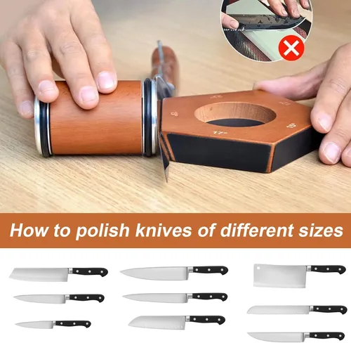 Miniatura 5 de Kit de afilador de cuchillos rodantes – 5 ángulos magnéticos (12°/15°/17°/19°/22°) – Herramienta profesional de afilar cuchillos rodantes con discos