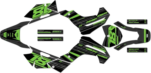 Miniatura 6 de Kit de gráficos para Kawasaki KLX140R (2019-2023) Warrior Series Blue 09 Mil - Adhesivos para motocicleta Dirt Pit Bike Motocicleta, accesorios