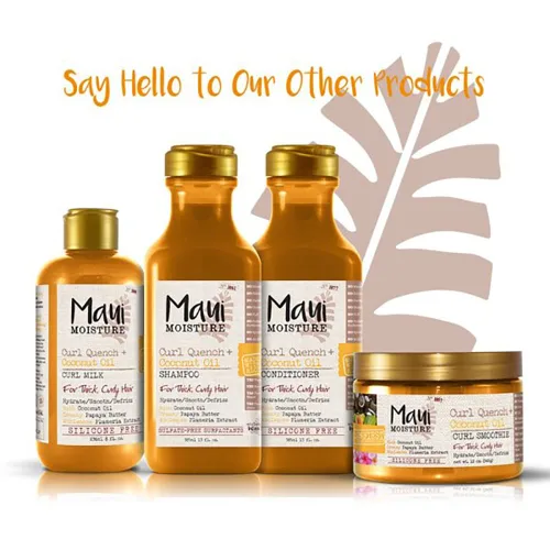 Miniatura 11 de Maui Moisture Curl Quench + Champú de aceite de coco + acondicionador para hidratar y desenredar el cabello rizado apretado, champú suavizante
