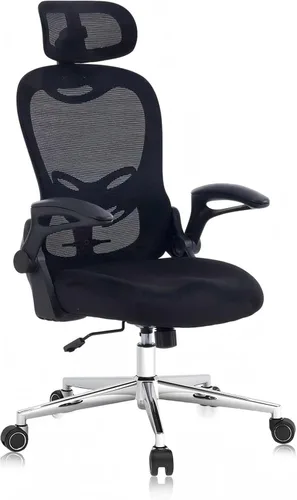 Silla de oficina, silla de oficina para oficina en casa cómoda en casa y estudio, silla de computadora de malla de respaldo alto con soporte lumbar