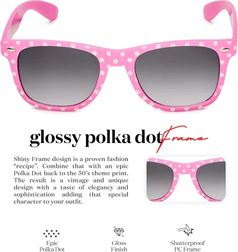 Miniatura 3 de Retro Rewind Gafas de sol vintage a la moda de lunares para mujer UV400