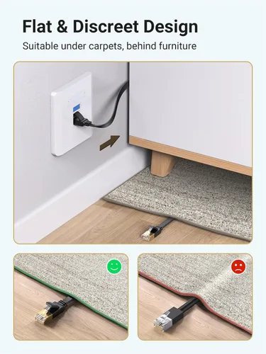 Miniatura 5 de Cable Ethernet UGREEN Cat 7, cable Ethernet de 30 pies con alta velocidad de 10 Gbps, 100% alambre de cobre puro y conectores chapados en oro