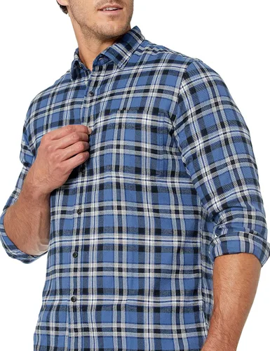 Miniatura 30 de Amazon Essentials Camisas de franela de manga larga para hombre, corte ajustado, a cuadros con botones