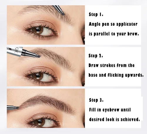 Miniatura 4 de Bolígrafo de cejas de 5 colores, microrelleno líquido natural para cejas, maquillaje para cejas (#1 marrón)