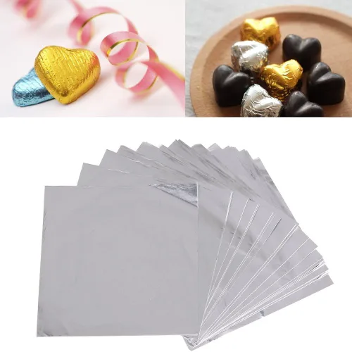 Miniatura 2 de Wowagoga Envoltorios de papel de aluminio para dulces, 6 x 6 pulgadas, papel de aluminio dorado, envoltorios de chocolate para dulces caseros