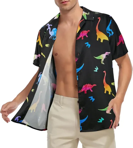 Miniatura 75 de Camisa hawaiana para hombre, con estampado floral, cómoda, con botones, casual, manga corta, ropa de playa para hombre