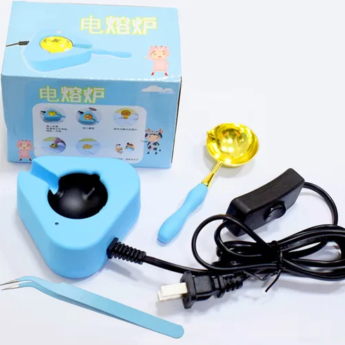 Miniatura 3 de Kit de calentador de sello de cera con cuchara y pinzas, excelente herramienta para derretir cuentas de sello (calentador de sello de cera eléctrico)