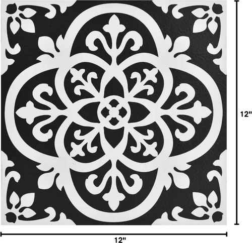 Miniatura 10 de FloorPops Azulejos góticos adhesivos para el suelo, FP2475, color negro