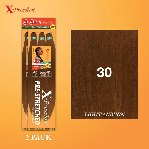 Miniatura 2 de Sensationnel X-pression - Cabello trenzado preestirado – 3 trenzas de 58 pulgadas todo kanekalon ignífugo trenzado sintético para trenzas y giros