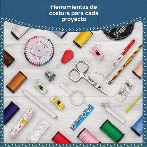 Miniatura 8 de ARTIKA Kit de costura para adultos y niños – Pequeño juego para principiantes con hilo multicolor, agujas, tijeras, dedal y clips – Kits