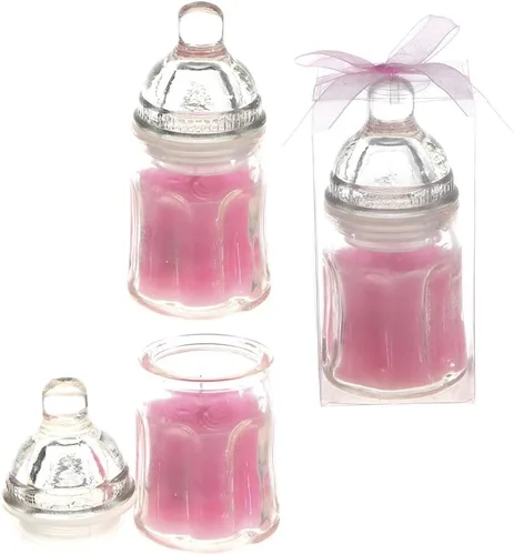 Miniatura 2 de Lunaura 12 velas perfumadas de cristal rosa en polvo para bebé, vela de cera de palma, regalos de baby shower, acento decorativo, decoración