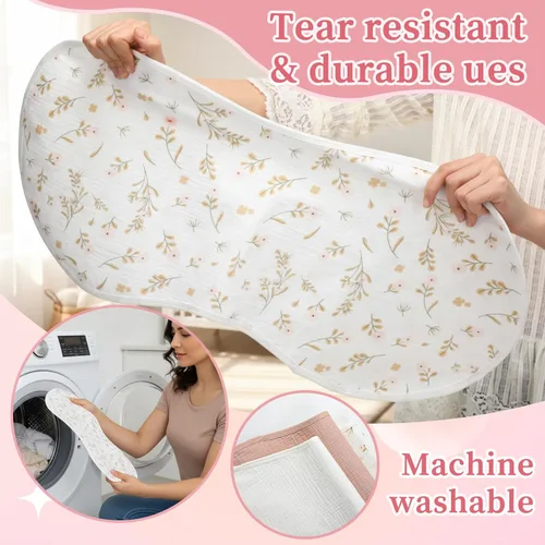 Miniatura 4 de Hahafelt 3 piezas de almohadillas para cambiador se ajustan al cambiador en forma de maní, impermeables, almohadillas de algodón orgánico