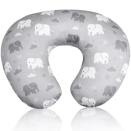 Funda de almohada de lactancia, funda de almohada de lactancia materna de elefante para bebés niños y niñas, funda de almohada de lactancia de