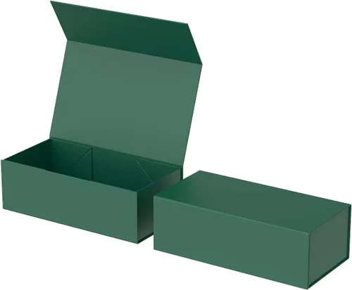 Miniatura 2 de Caja de Regalo 12" x 6" x 4" Pulgadas, Caja de Regalo Grande con Tapa, Cajas Verde Bosque para Regalos, Cumpleaños, Día de San Valentín, Día