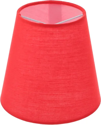 Housoutil Pantalla de tela rústica, lámpara de mesa rústica, mini clips, lámpara de papel, pantalla de lámpara, pantallas con clip en tambor, Rojo