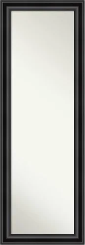Amanti Art Espejo de pared para puerta, espejo de longitud completa (52 x 18 pulgadas), espejo estrecho de cuerpo completo negro grande y espejo