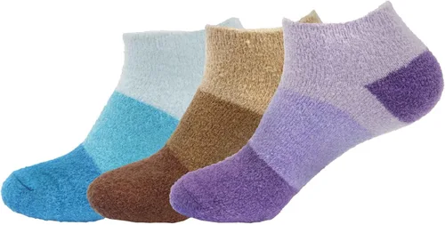 Miniatura 17 de BambooMN Calcetines de spa de nailon mullidos con infusión de aloe para mujer, talla 4-8, aguamarina, 3 pares
