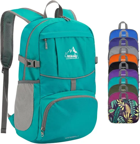 Miniatura 9 de WATERFLY Mochila de senderismo plegable: mochila de día de 25L ultra ligera para mujer y hombre - pequeña mochila plegable compacta para deportes al