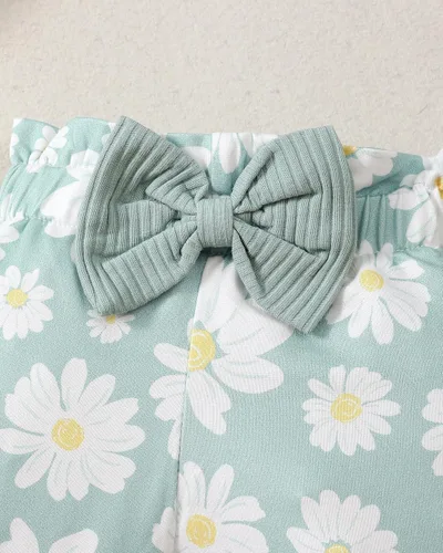 Miniatura 102 de Renotemy Conjunto de ropa para bebé recién nacida, mameluco con volantes, pantalones florales, lindo conjunto de ropa para bebé niña