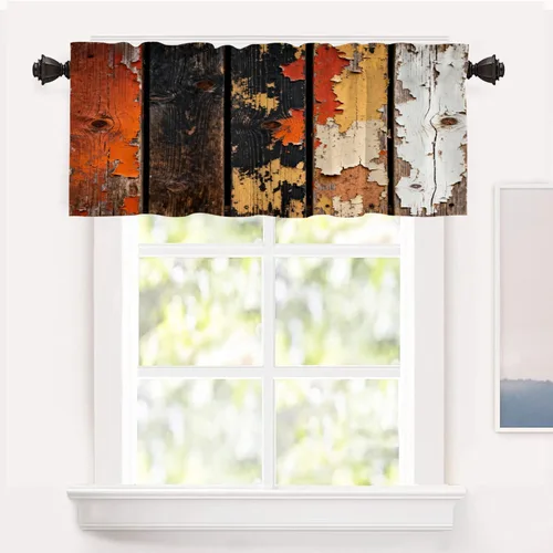 Miniatura 26 de Shrahala Floral Abstract Design Blackout Curtain Tiers, Minimalist Flower Illustration Kitchen Valance Light Blocking Tier Drapes with Rod Pocket, 2