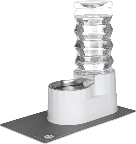 Miniatura 25 de RIZZARI - Dispensador de agua por gravedad grande: alimentador automático de agua para perros de acero inoxidable de 8L con cepillo especializado