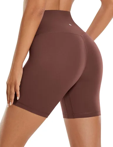CRZ YOGA Pantalones cortos de ciclista para mujer de 4 pulgadas, 6 pulgadas, 8 pulgadas, cintura alta, mate, para entrenamiento, gimnasio, correr,
