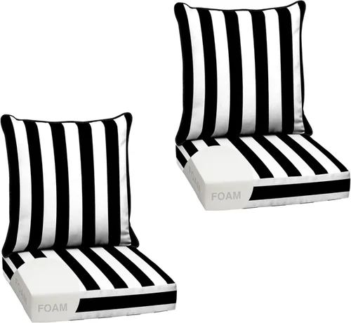 Miniatura 134 de Arden Outdoor Deep Seat Cushion Set, 24 x 24 pulgadas, Cojín para exteriores resistente al clima, a la lluvia y a la decoloración para silla, sofá