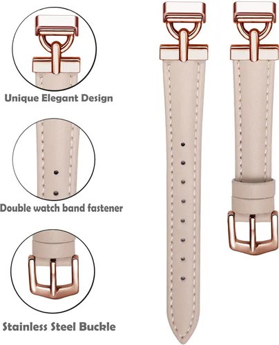 Miniatura 4 de Correas de cuero compatibles con Fitbit Inspire 3, correas de reloj de repuesto en forma de D, pulsera suave para Fitbit Inspire 3 Fitness Tracker